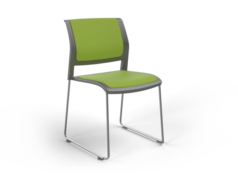Game Chair With Upholstery - Sled Base - Charcoal Shell Colour