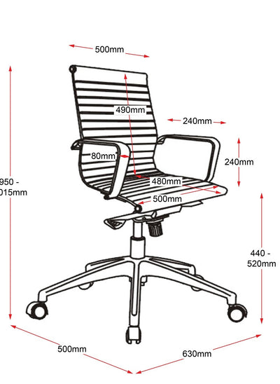 Bentley Executive Medium Back Meeting Chair