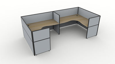 Shush30 Screen Hung 2 Person "U Shape" Corner Workstation