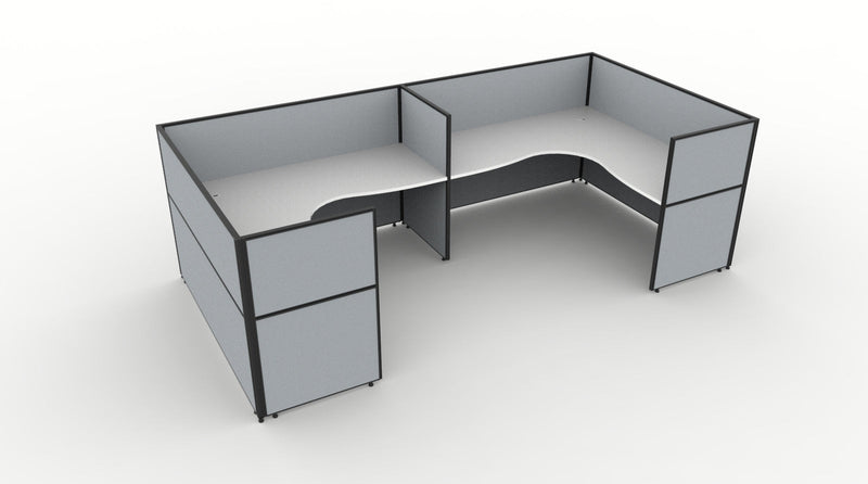 Shush30 Screen Hung 2 Person "U Shape" Corner Workstation