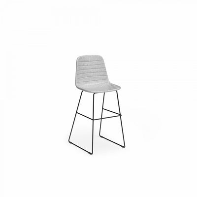 Sofia Barstool with Sled Powdercoated Base Fabric Upholstery