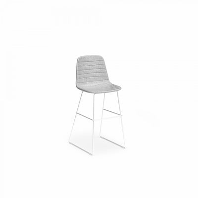 Sofia Barstool with Sled Powdercoated Base Fabric Upholstery