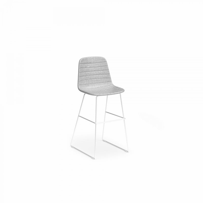 Sofia Barstool with Sled Powdercoated Base Fabric Upholstery