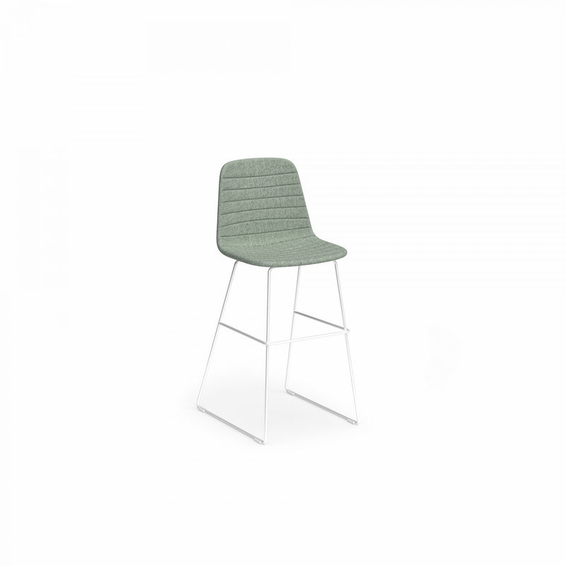 Sofia Barstool with Sled Powdercoated Base Fabric Upholstery