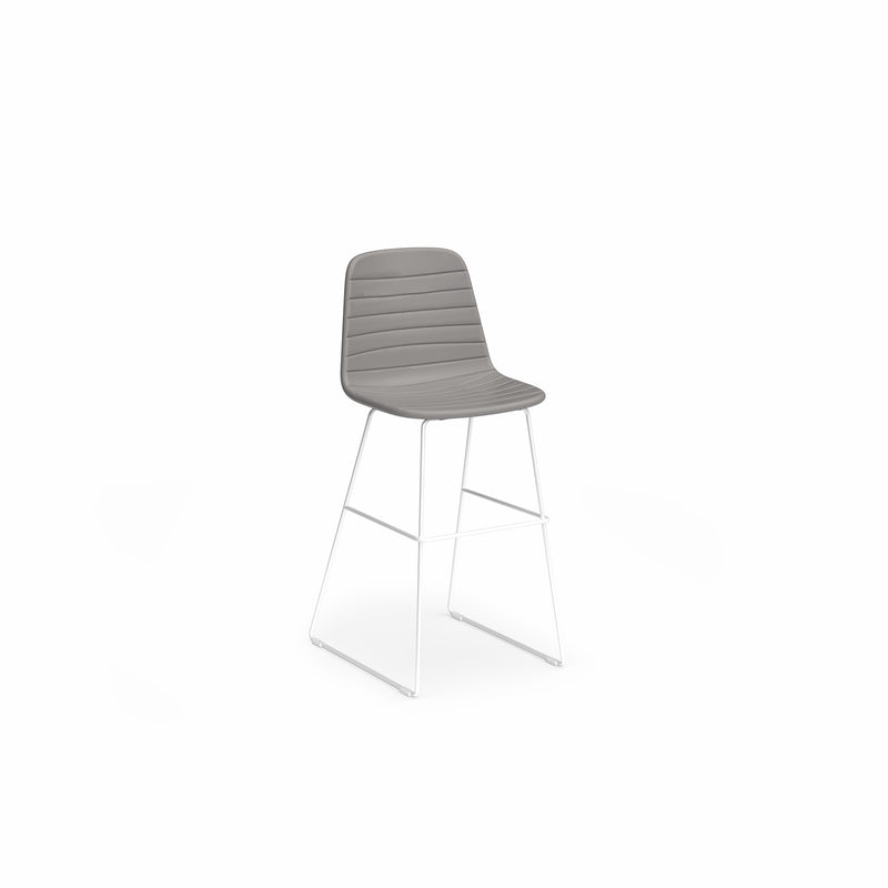 Sofia Barstool with Sled Powdercoated Base PU Upholstery