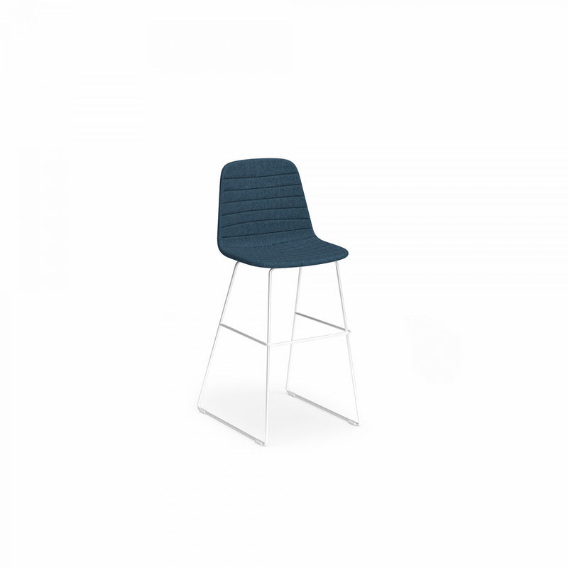 Sofia Barstool with Sled Powdercoated Base Fabric Upholstery