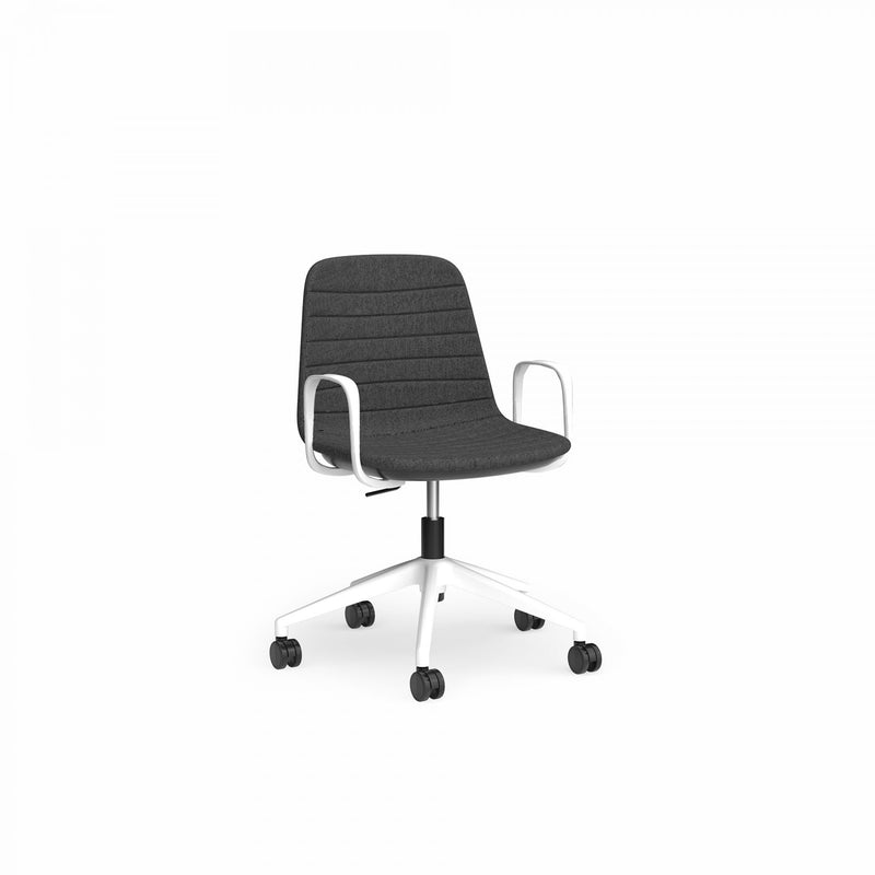Sofia Chair with Gas Lift Castor Base (with arm) Fabric upholstery