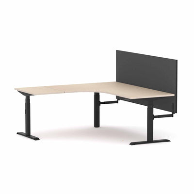 Black Frame/Nordic Maple / None / W1800x1800mm x D750mm (Left Hand Return)