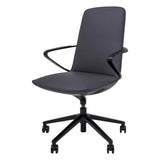 Nico Executive Chair with fixed arms, upholstered mid-back, moulded seat,base