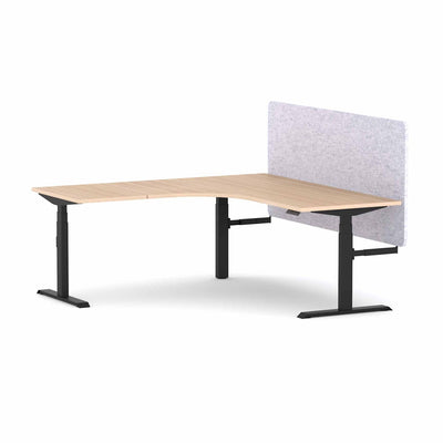 Black Frame/New Oak Ravine / None / W1800x1800mm x D750mm (Left Hand Return)