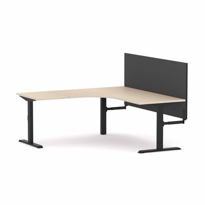 Black Frame/Nordic Maple / None / W1800x1800mm x D750mm (Left Hand Return)