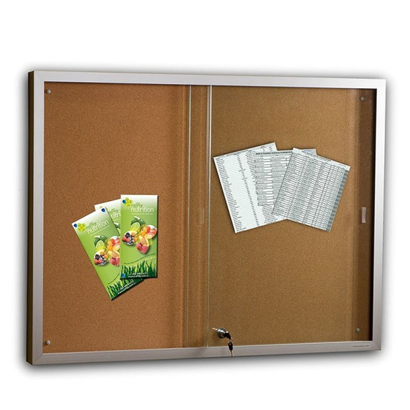 Sliding Glass Door Notice Case - Cork