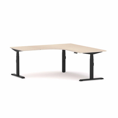 Black Frame/Nordic Maple / None / W1800x1800mm x D750mm (Left Hand Return)