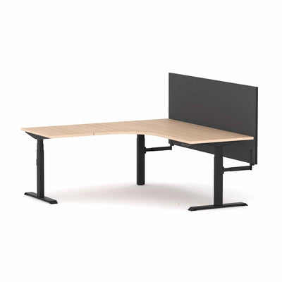 Black Frame/New Oak Ravine / None / W1800x1800mm x D750mm (Left Hand Return)
