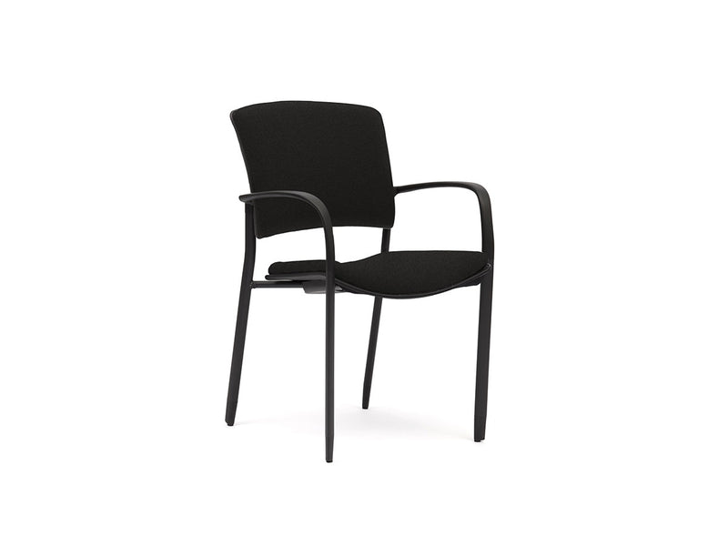 Padded Zipp Chair with arms with Black Fabric