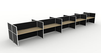 1200mm Wide x 750mm Deep / 1200mm High / Natural Oak Top / Black Fabric Screen