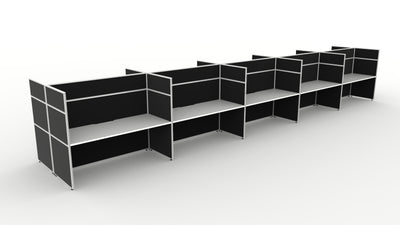Shush30 Screen Hung Back To Back Workstations - 1500mm High Screens