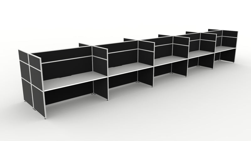 Shush30 Screen Hung Back To Back Workstations - 1500mm High Screens