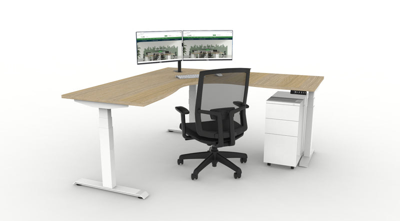 WFH Boost Plus Height Adjustable Corner Workstation Bundle