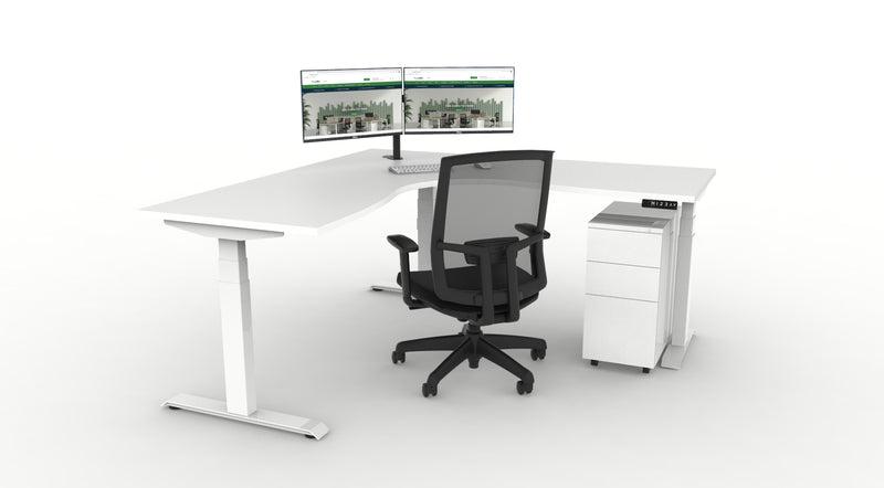 WFH Boost Plus Height Adjustable Corner Workstation Bundle
