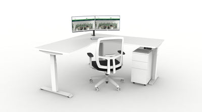 WFH Boost Plus Height Adjustable Corner Workstation Bundle