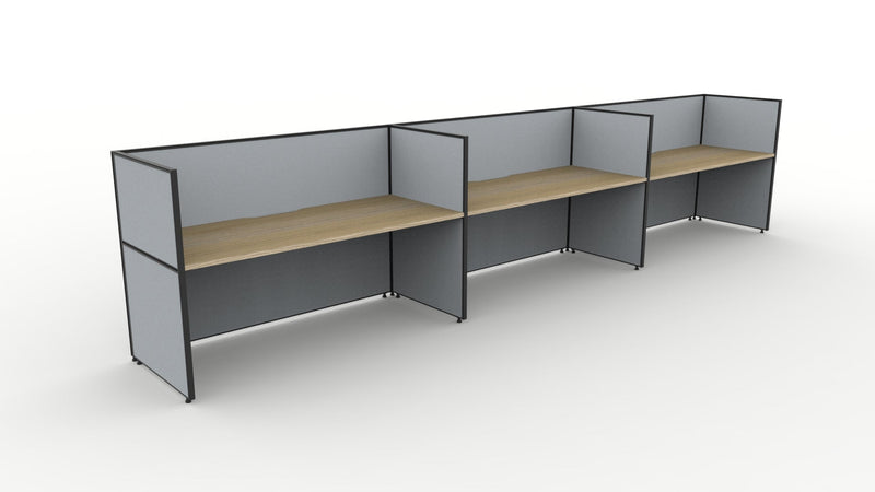 Shush30 Screen Hung 3 Person Single Sided Workstation