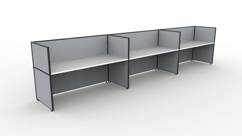 Shush30 Screen Hung 3 Person Single Sided Workstation