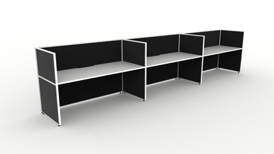 Shush30 Screen Hung 3 Person Single Sided Workstation