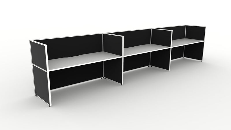 Shush30 Screen Hung 3 Person Single Sided Workstation