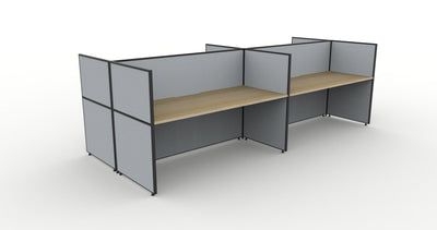 Shush30 Screen Hung 4 Person Back To Back Workstation