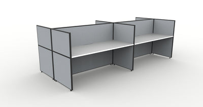Shush30 Screen Hung 4 Person Back To Back Workstation