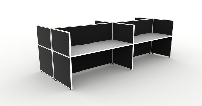 Shush30 Screen Hung Back To Back Workstations - 1200mm High Screens