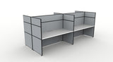 Shush30 Screen Hung 4 Person Back To Back Workstation