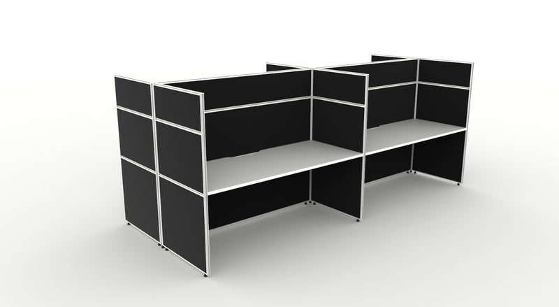 Shush30 Screen Hung Back To Back Workstations - 1500mm High Screens