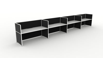 Shush30 Screen Hung 4 Person Single Sided Workstation