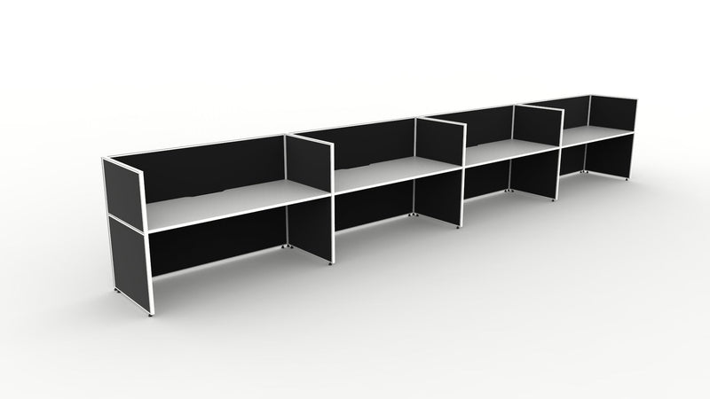 Shush30 Screen Hung 4 Person Single Sided Workstation