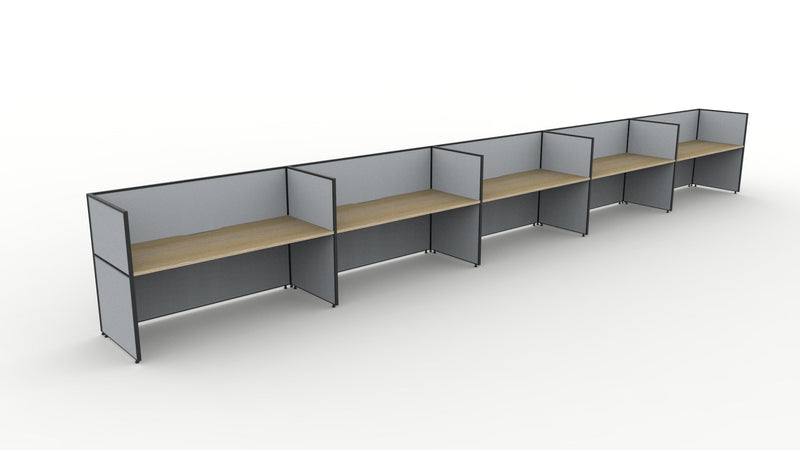 Shush30 Screen Hung 5 Person Single Sided Workstation