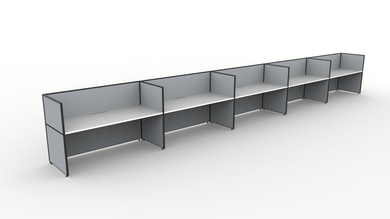 Shush30 Screen Hung 5 Person Single Sided Workstation
