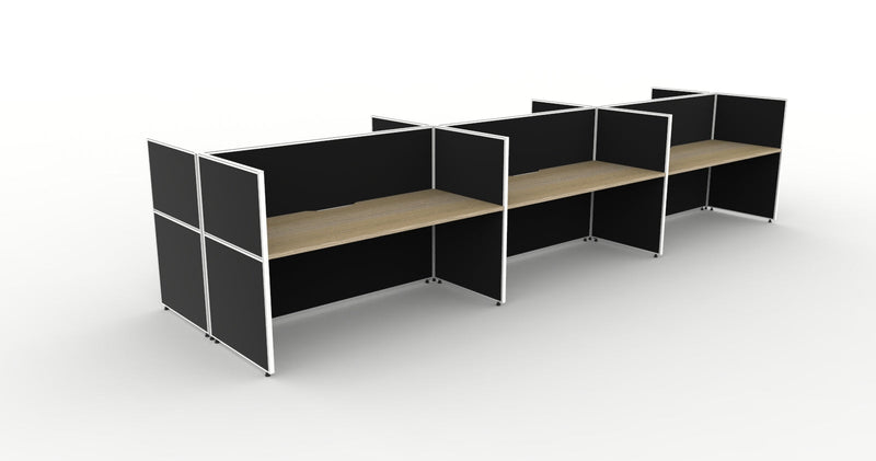 Shush30 Screen Hung 6 Person Back To Back Workstation