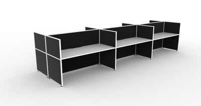 Shush30 Screen Hung Back To Back Workstations - 1200mm High Screens