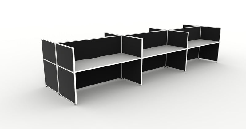 Shush30 Screen Hung Back To Back Workstations - 1200mm High Screens