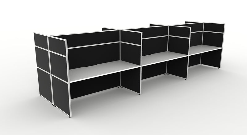 Shush30 Screen Hung Back To Back Workstations - 1500mm High Screens