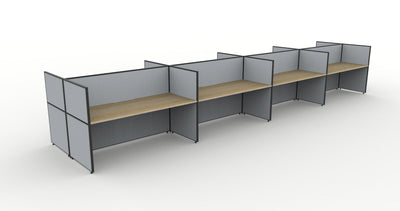 Shush30 Screen Hung 8 Person Back To Back Workstation