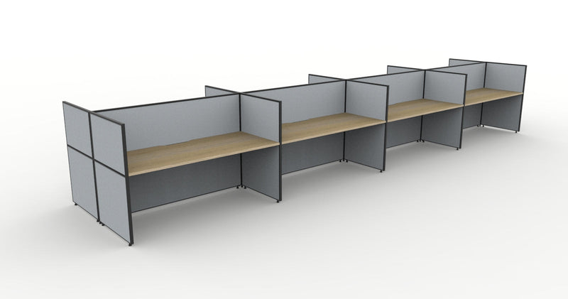 Shush30 Screen Hung 8 Person Back To Back Workstation