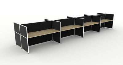 1200mm Wide x 750mm Deep / 1200mm High / Natural Oak Top / Black Fabric Screen