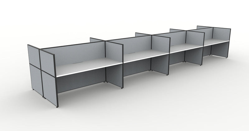 Shush30 Screen Hung 8 Person Back To Back Workstation