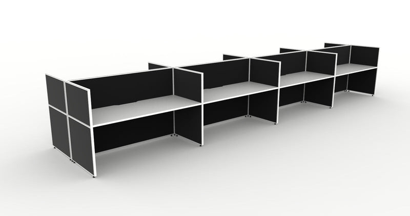 Shush30 Screen Hung 8 Person Back To Back Workstation