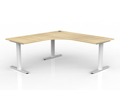 1800mm x 750mm (2 Piece top) / White Powdercoat / New Oak Ravine
