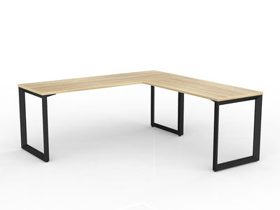 Black Powdercoat / New Oak Ravine / 1800mm x 600mm + 1200mm x 600mm Return
