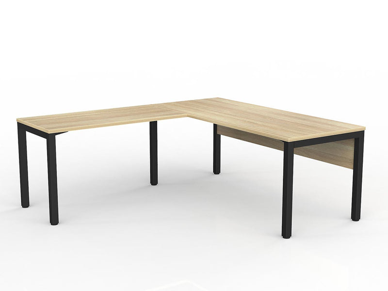 Axis Desk with Return and Modesty - New Oak Worktop